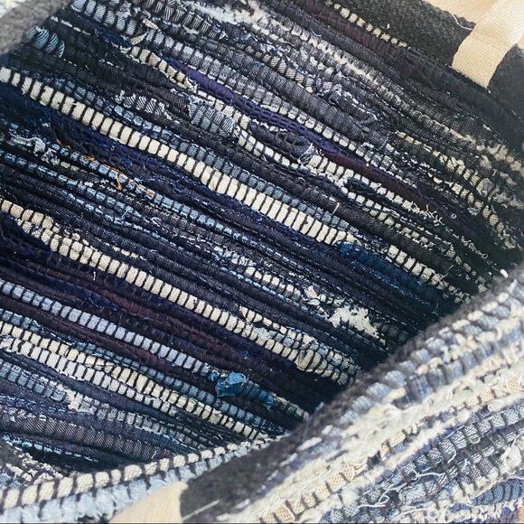 NWT Anthropologie Maybelle Handmade Denim Woven Large Bag Tote Beach - Picture 4 of 6